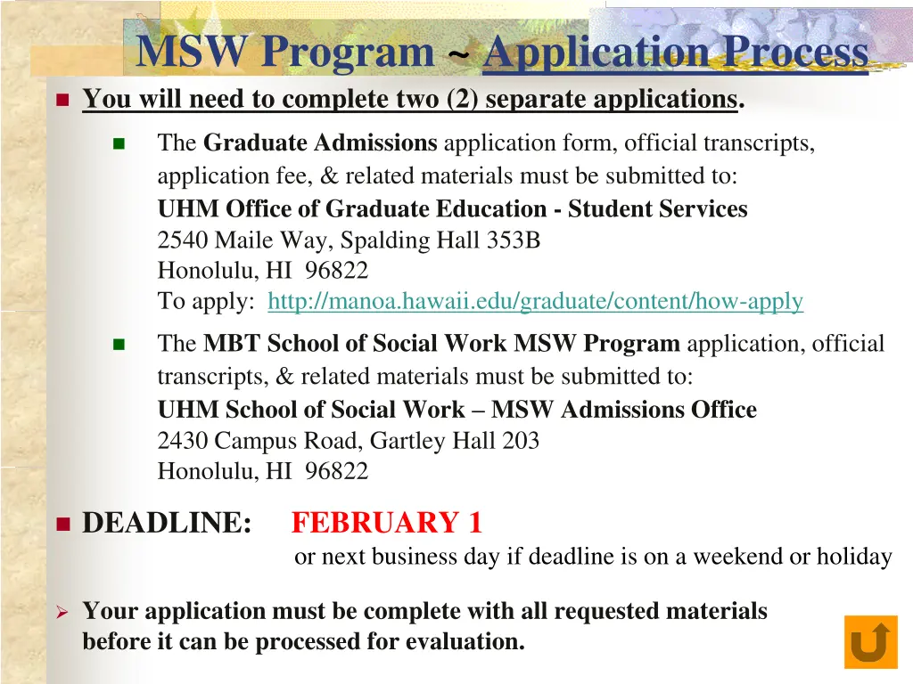 msw program application process you will need