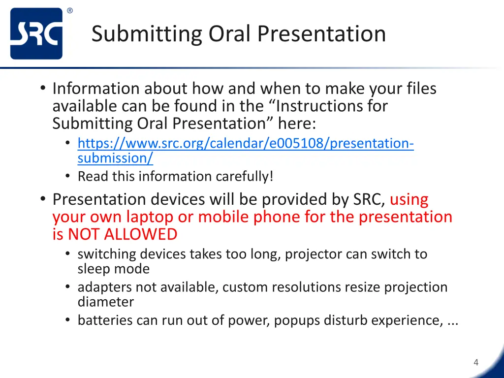 submitting oral presentation