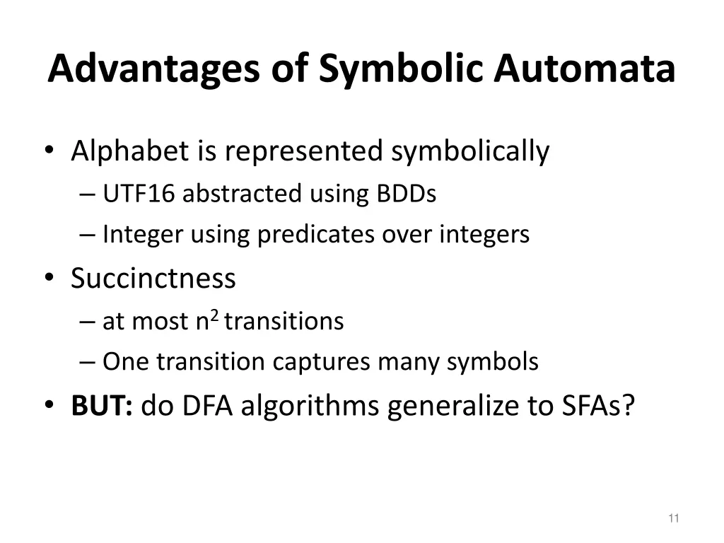 advantages of symbolic automata