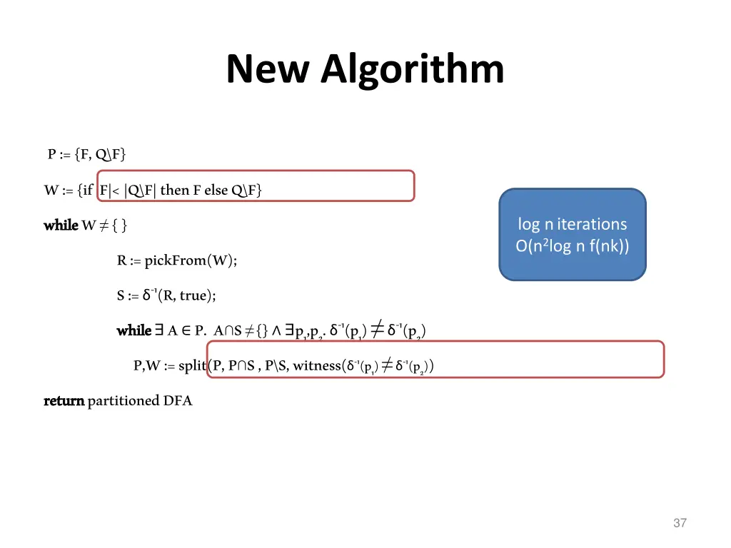 new algorithm