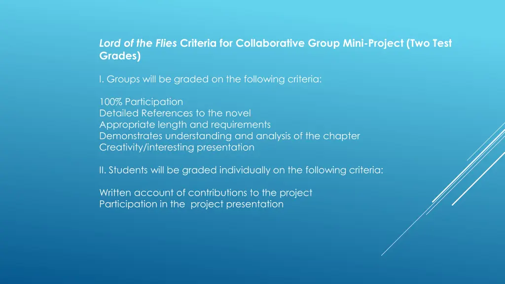 lord of the flies criteria for collaborative