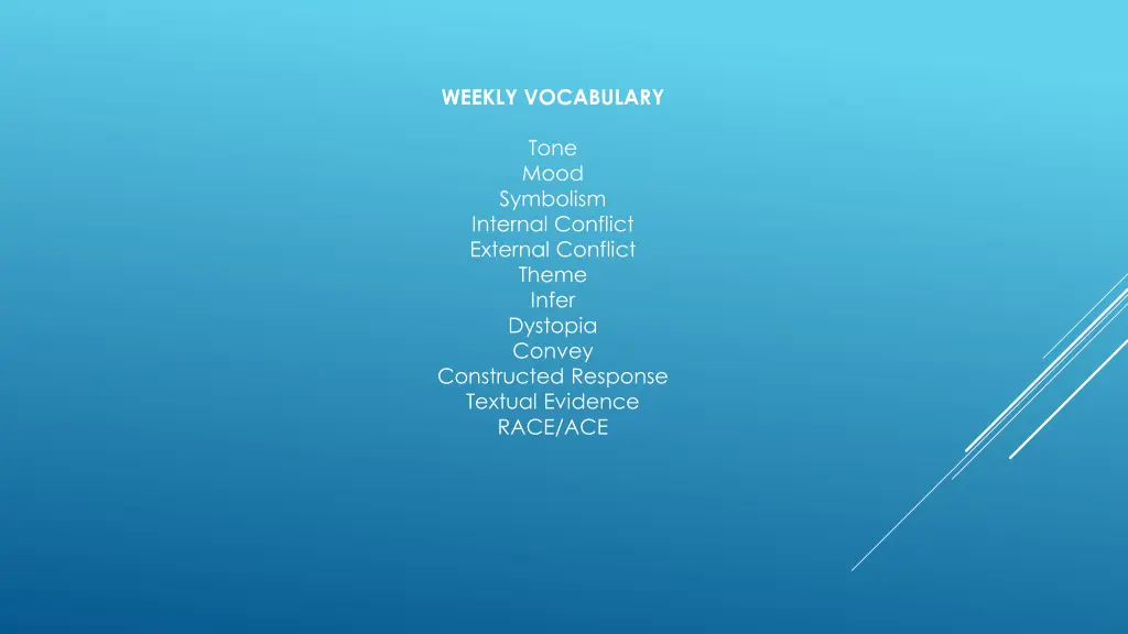 weekly vocabulary