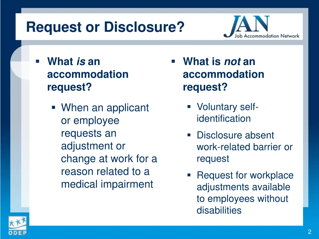 request or disclosure