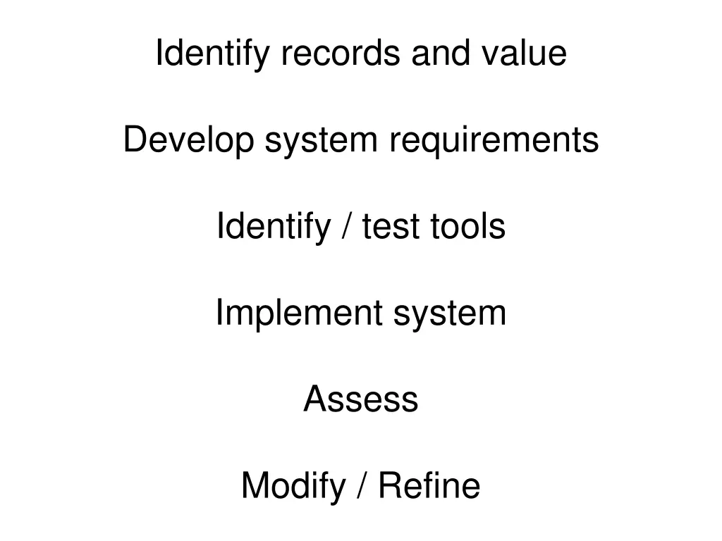 identify records and value
