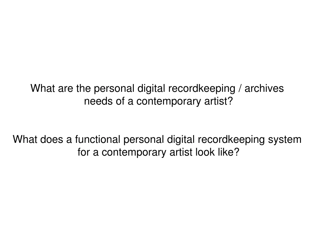what are the personal digital recordkeeping