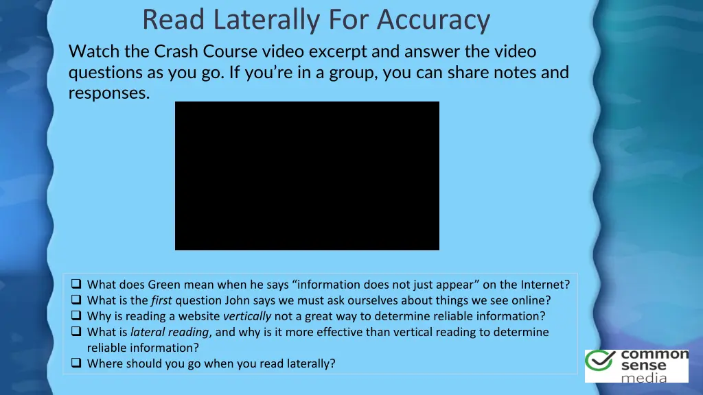 read laterally for accuracy watch the crash