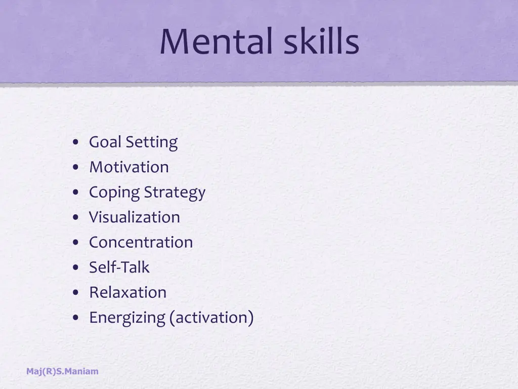 mental skills