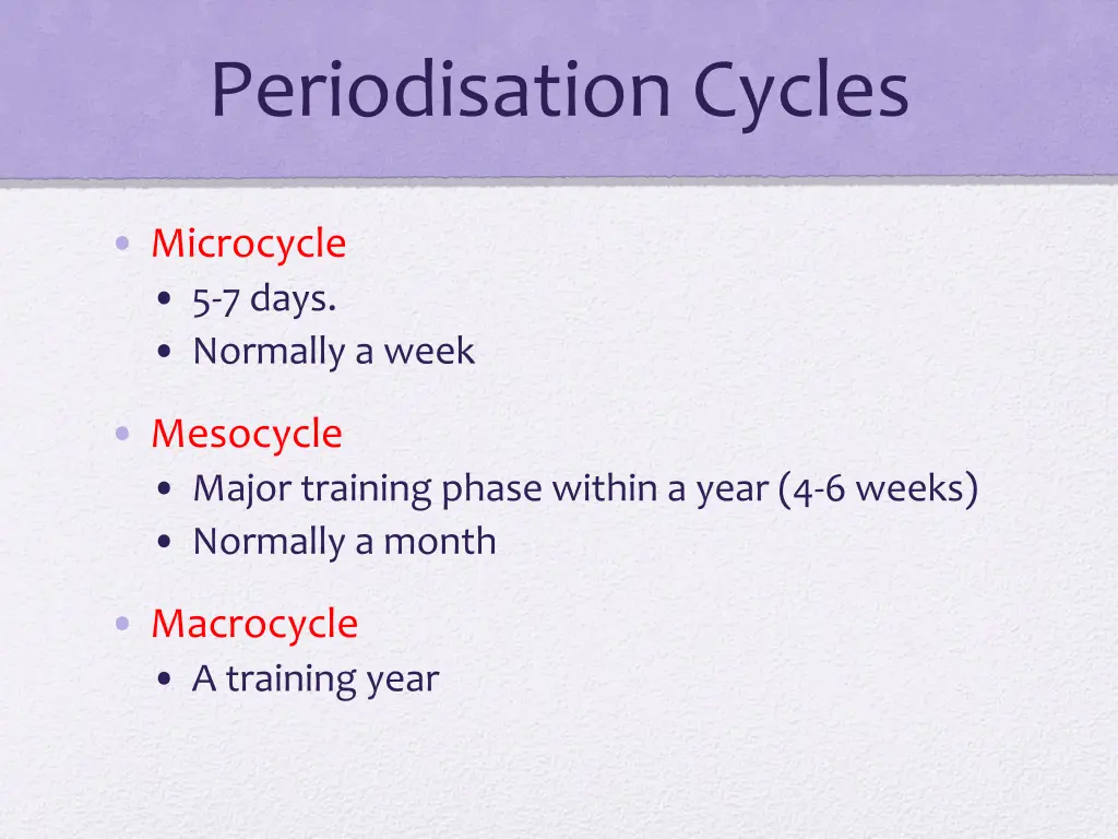 periodisation cycles