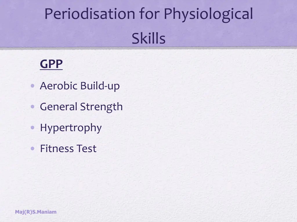 periodisation for physiological