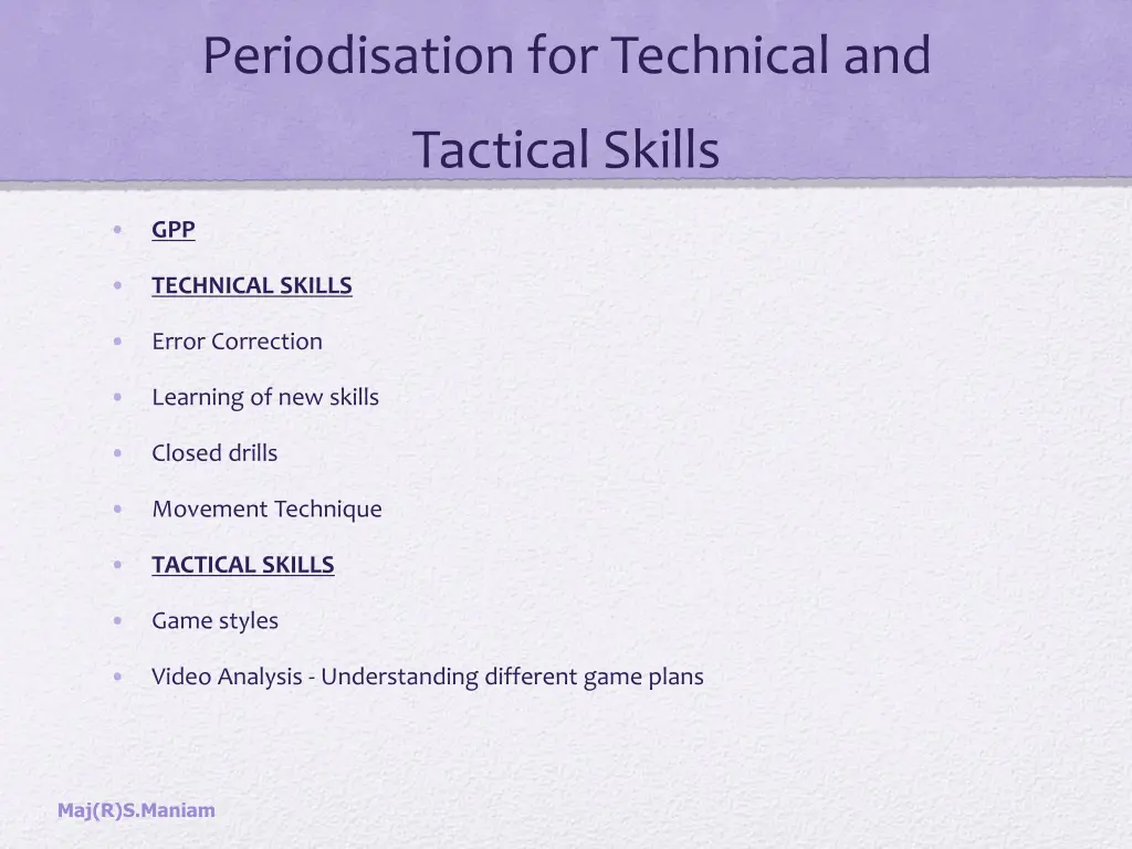 periodisation for technical and