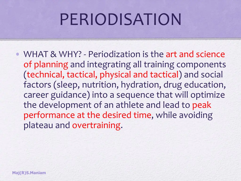 periodisation