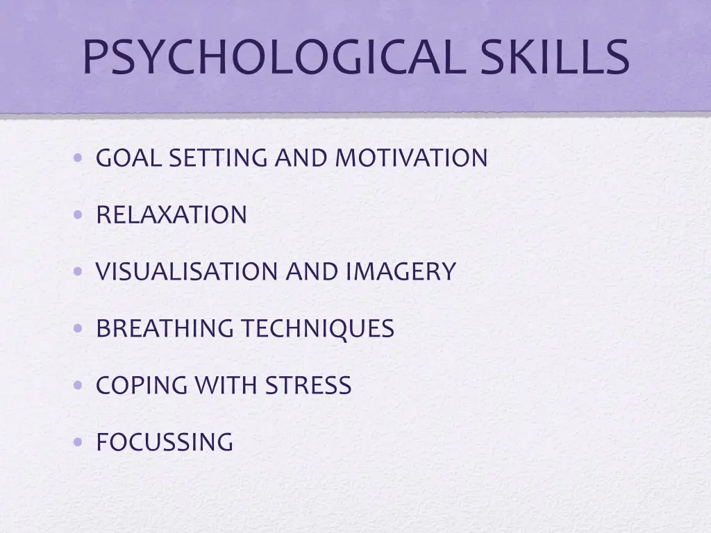 psychological skills