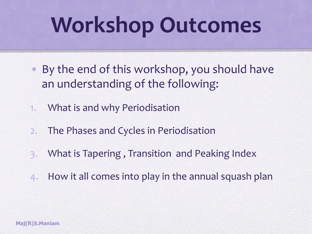 workshop outcomes