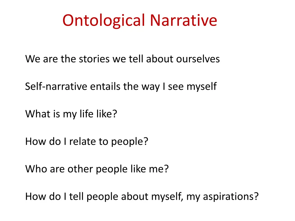 ontological narrative