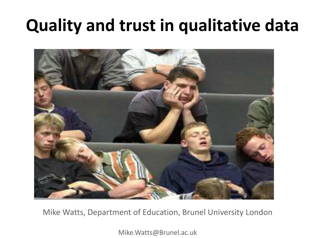 quality and trust in qualitative data