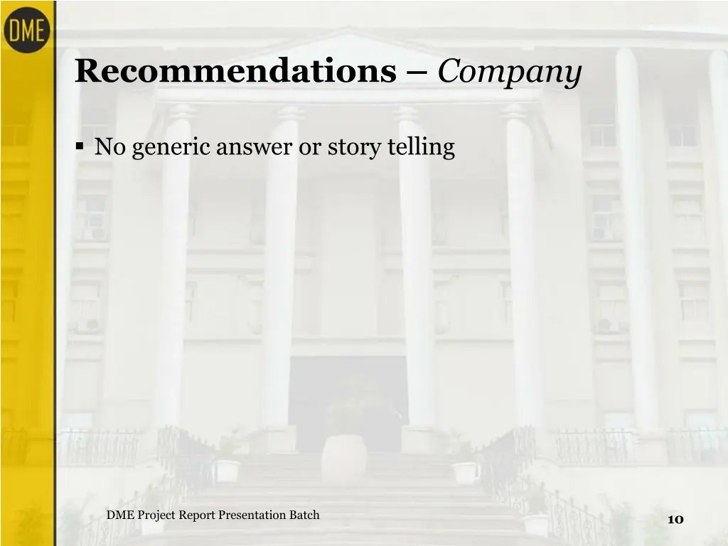 recommendations company