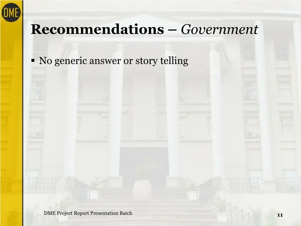 recommendations government