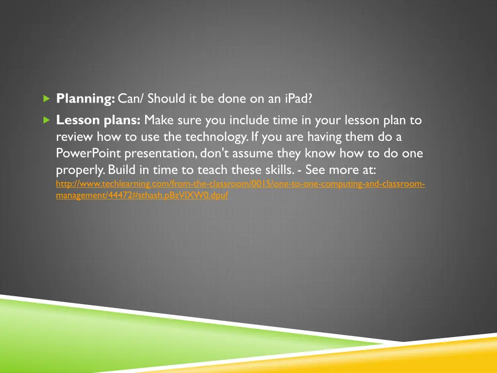 planning can should it be done on an ipad lesson