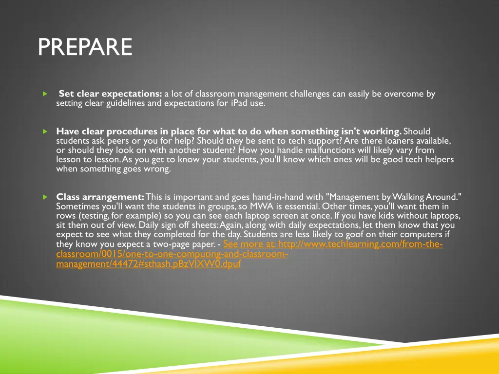 prepare