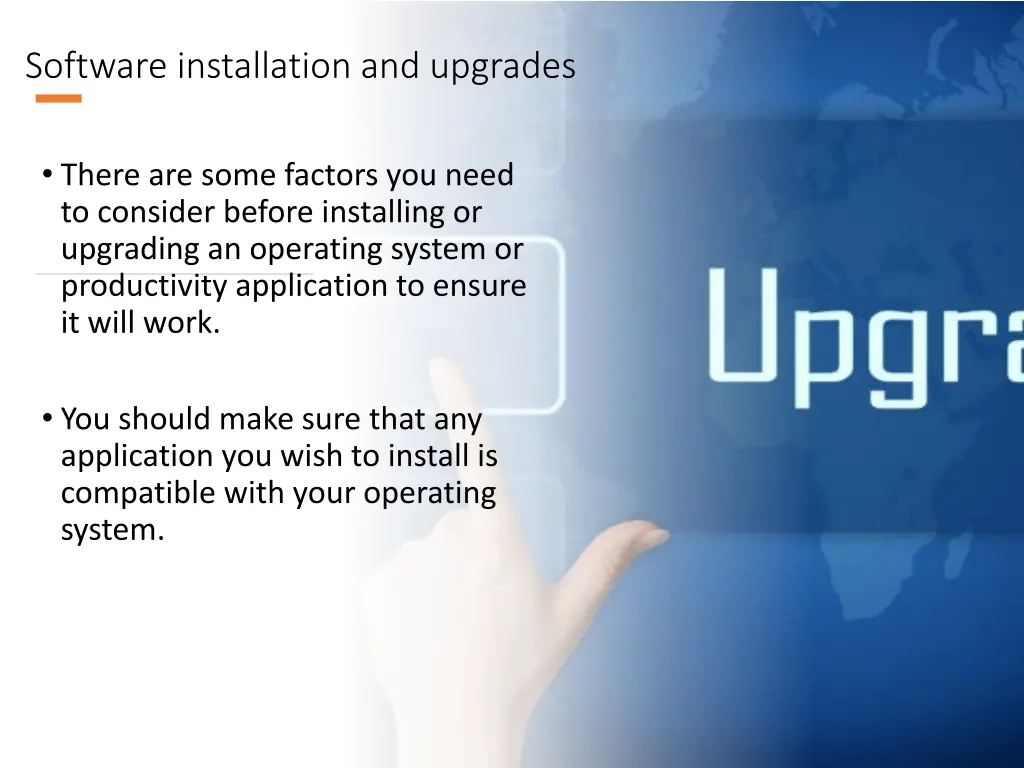 software installation and upgrades