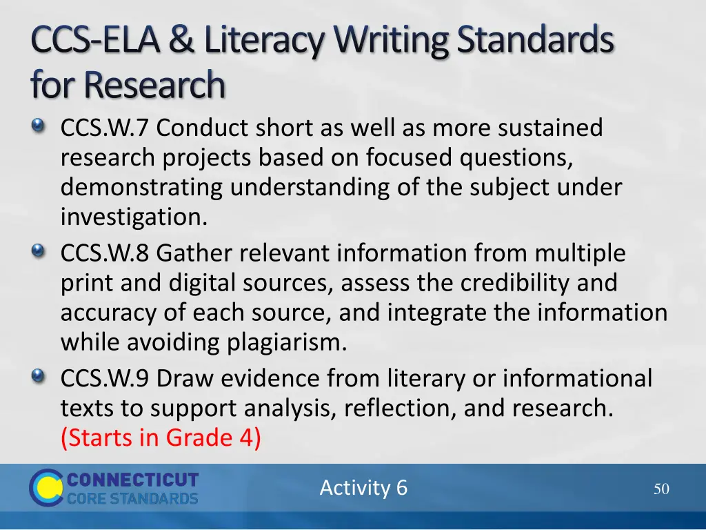 ccs ela literacy writing standards for research