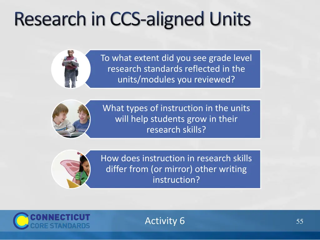 research in ccs aligned units