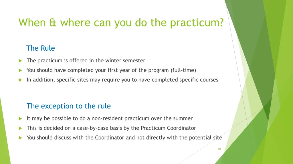 when where can you do the practicum