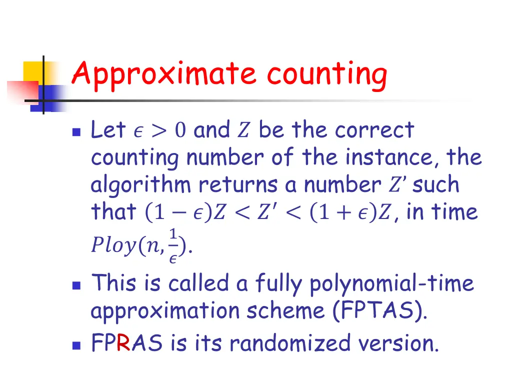 approximate counting