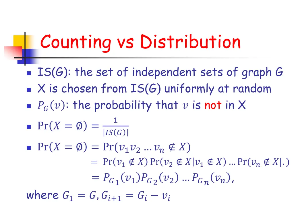 counting vs distribution