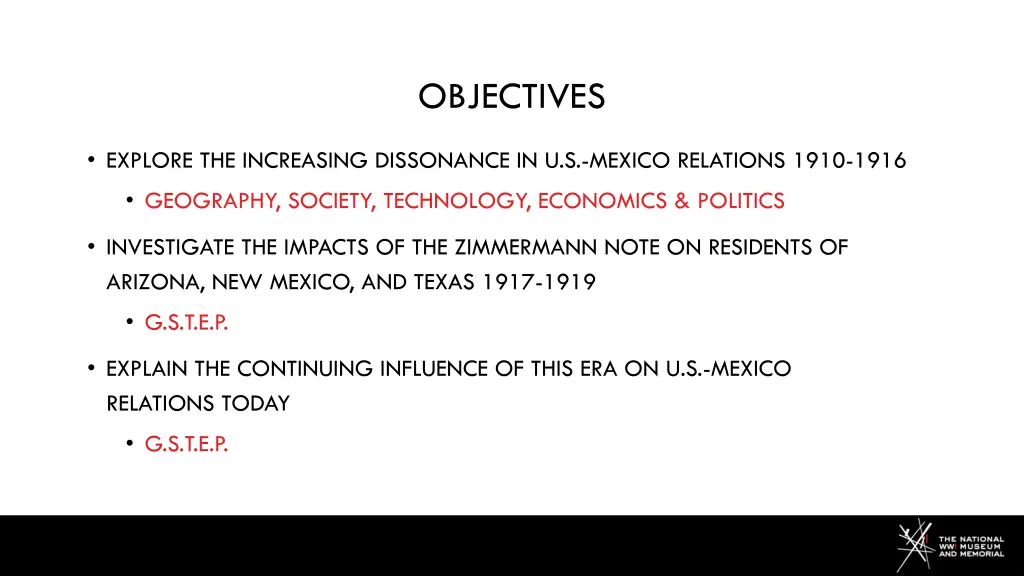 objectives