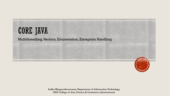 core java multithreading vectors enumeration