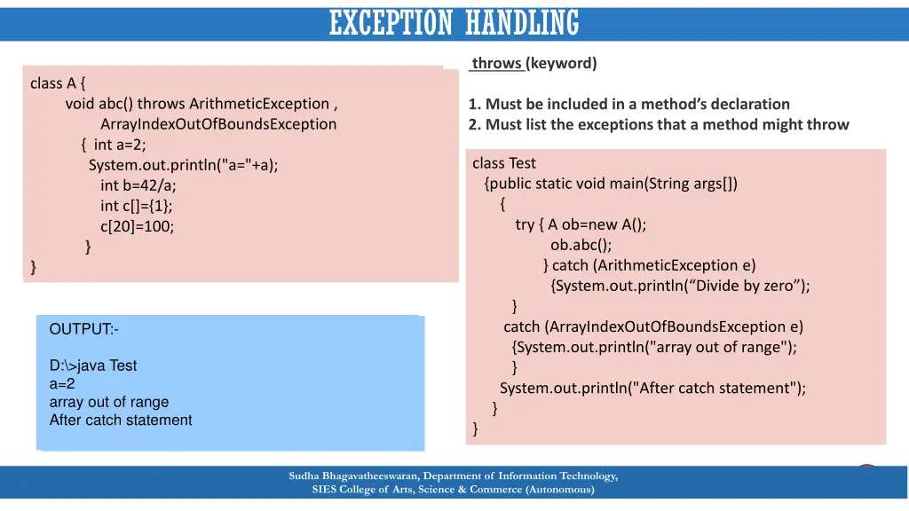 exception handling 6