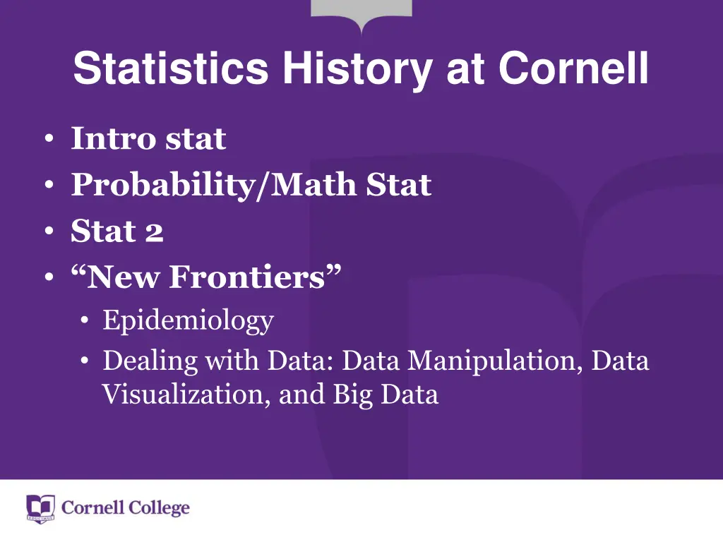 statistics history at cornell