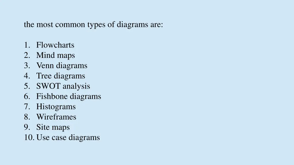 the most common types of diagrams are