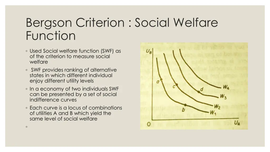 bergson criterion social welfare function