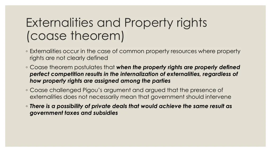externalities and property rights coase theorem