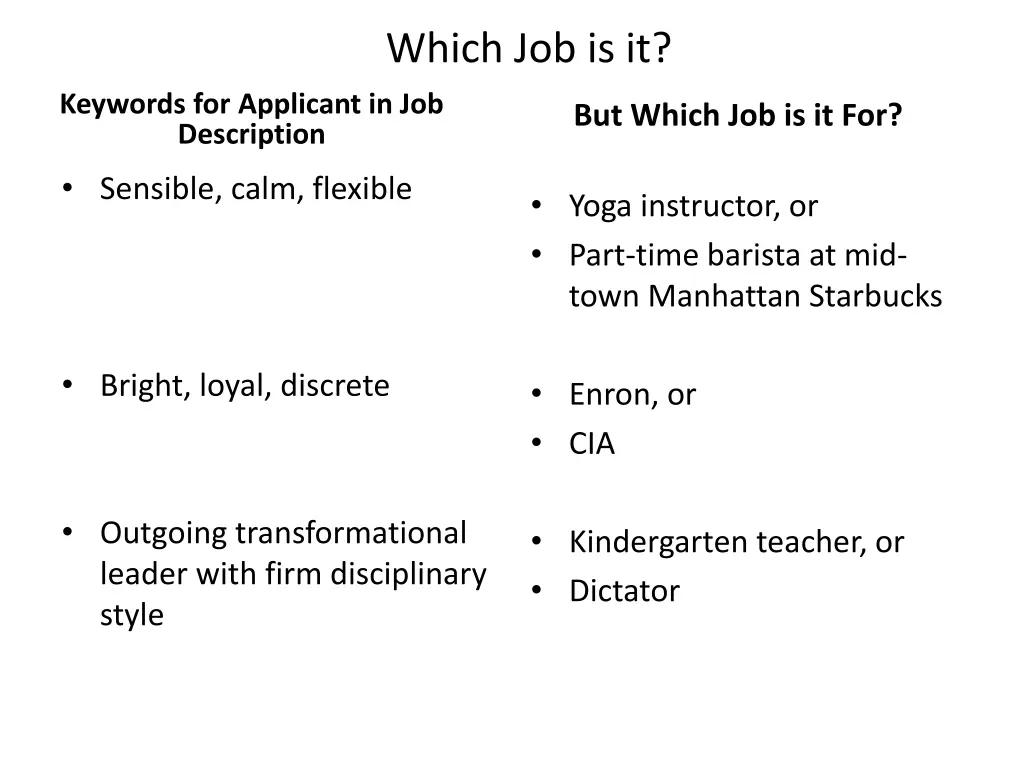 which job is it