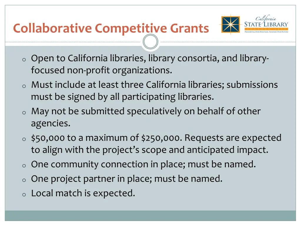 collaborative competitive grants