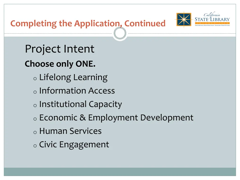 completing the application continued