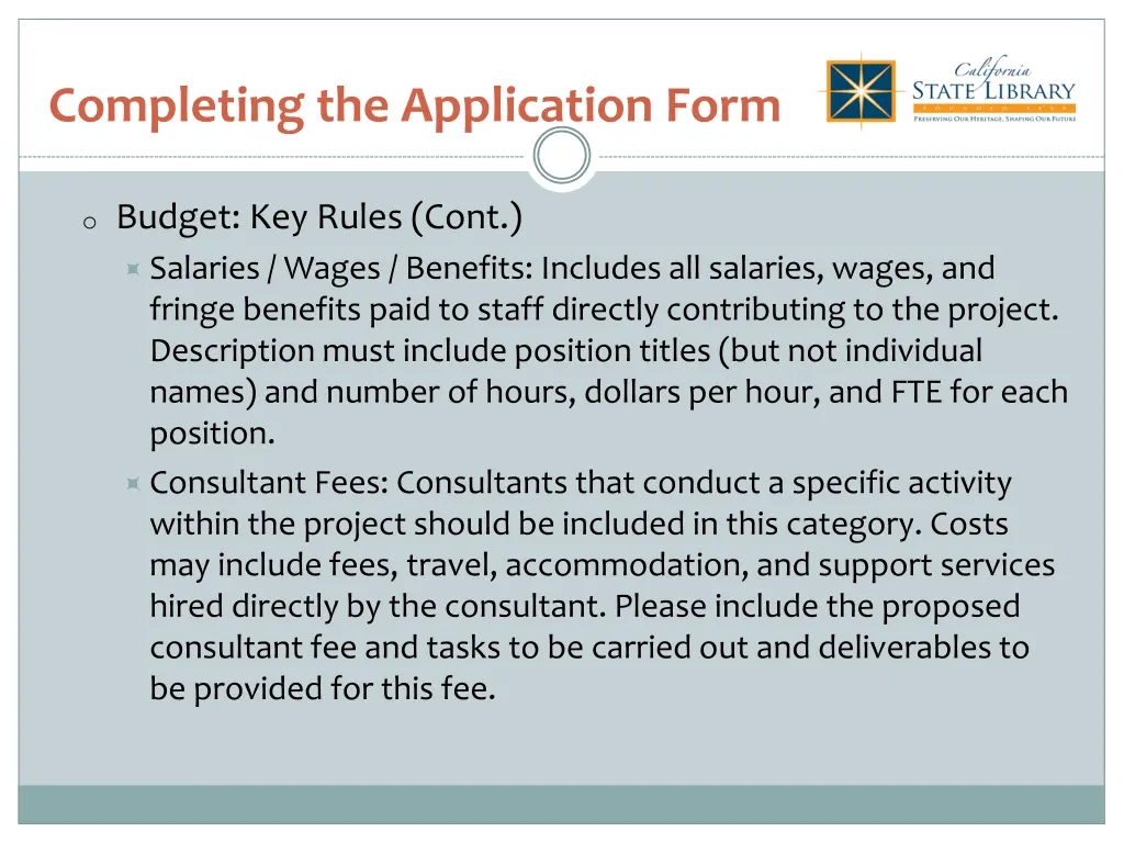 completing the application form 1