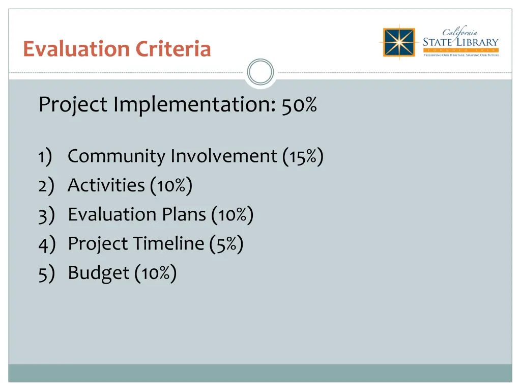 evaluation criteria 1
