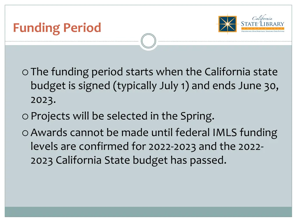 funding period