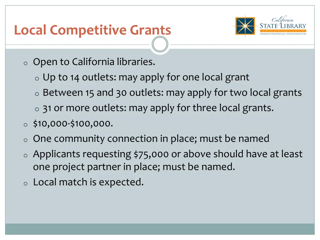 local competitive grants