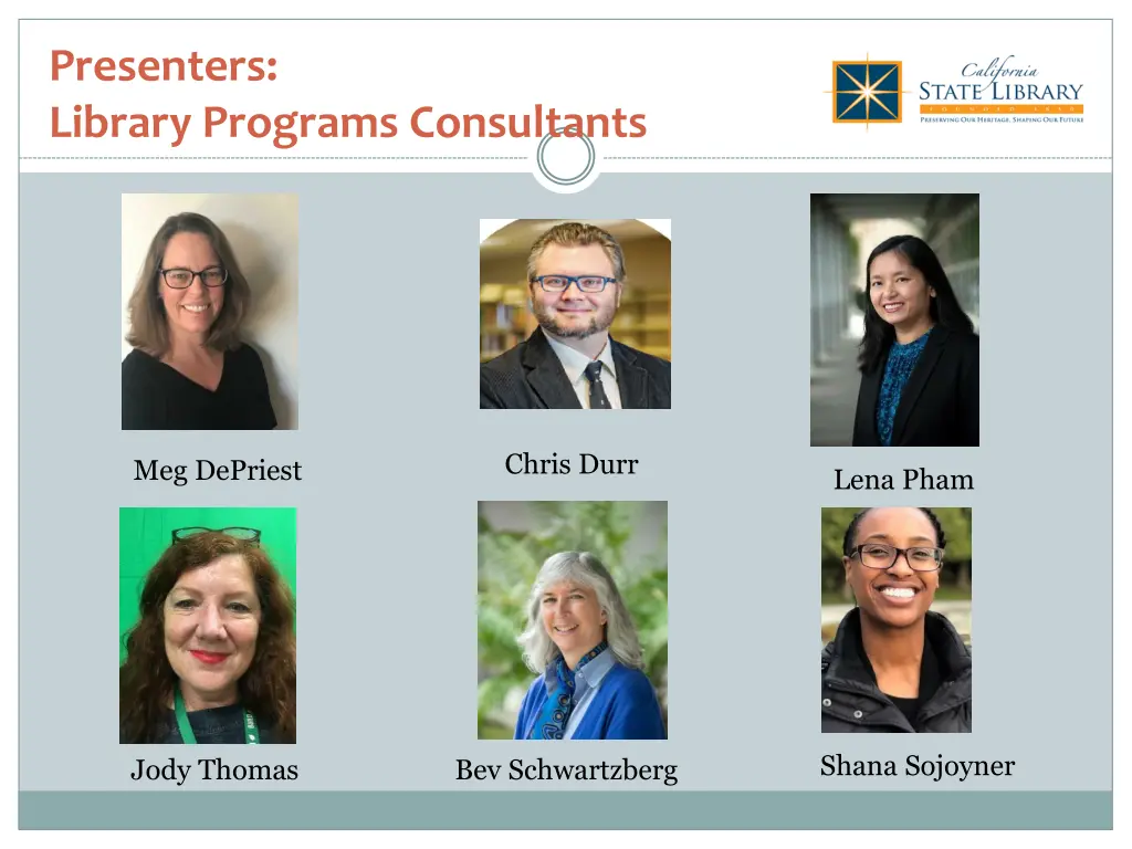 presenters library programs consultants
