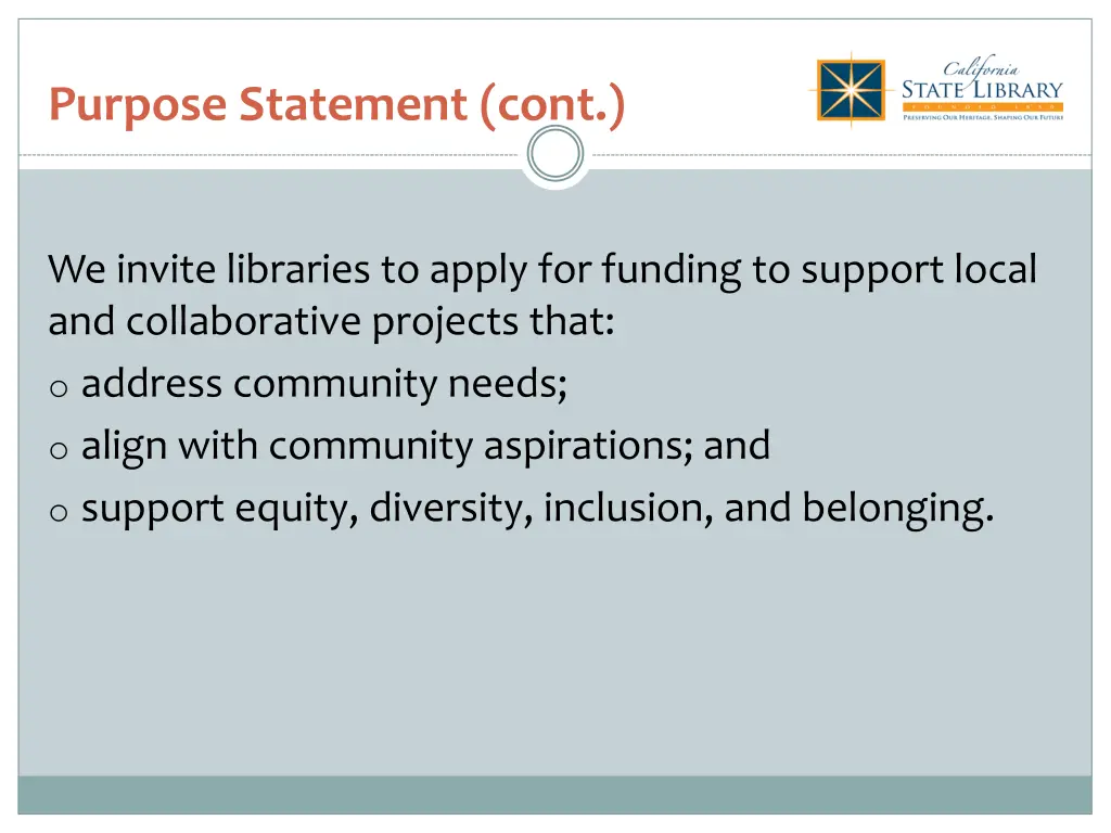 purpose statement cont