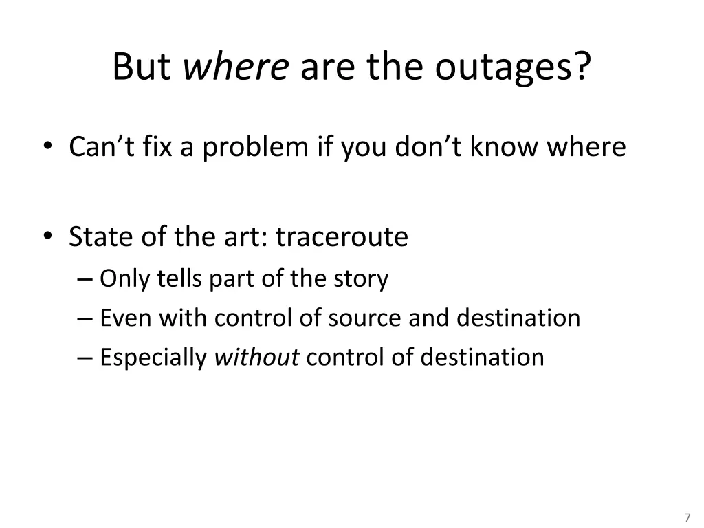 but where are the outages