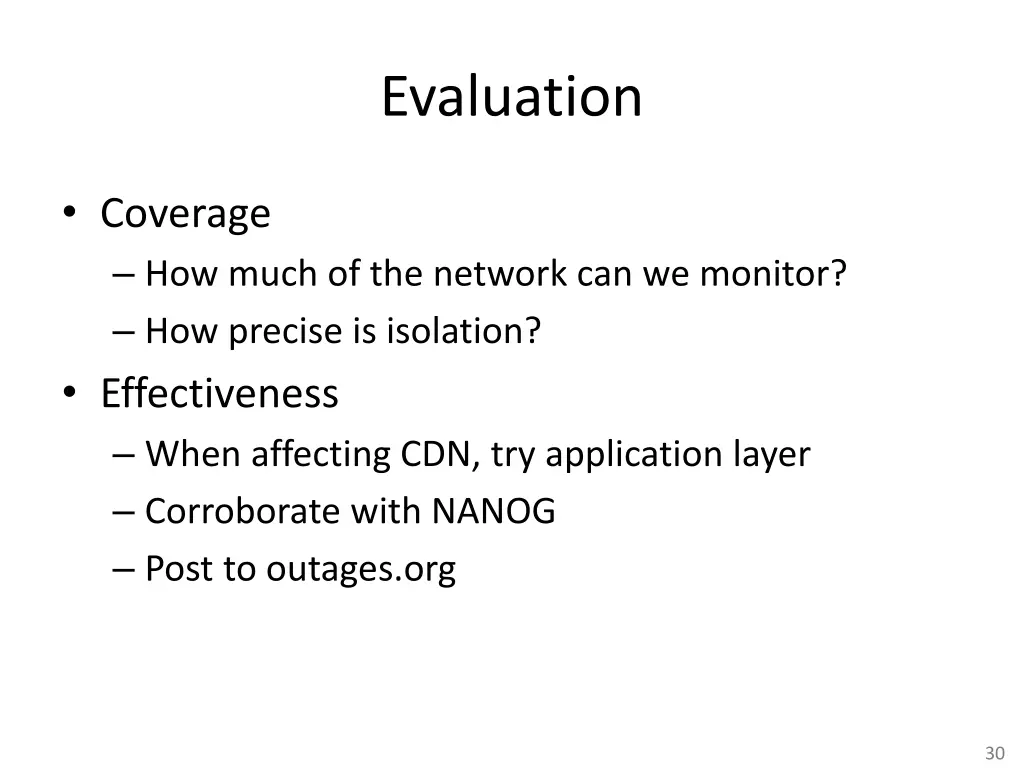 evaluation
