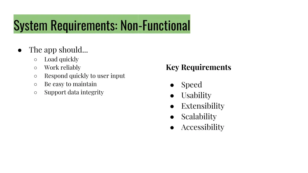 system requirements non functional