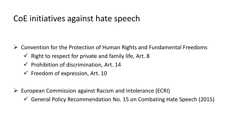 coe initiatives against hate speech 1
