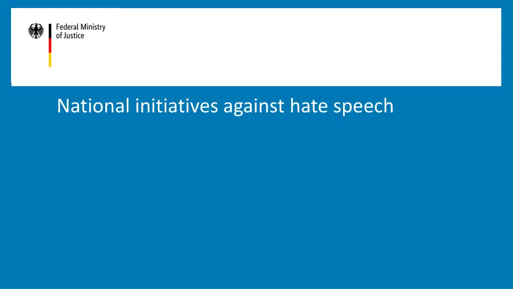 national initiatives against hate speech